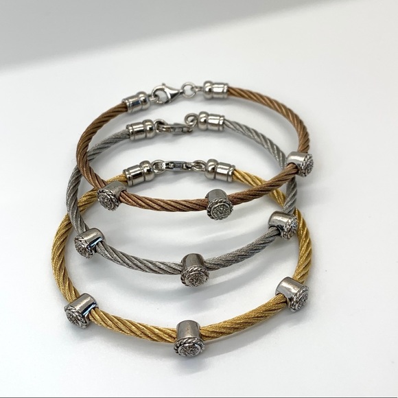 💕HP💕Diamond disc stainless steel and sterling silver bracelet - Picture 5 of 8